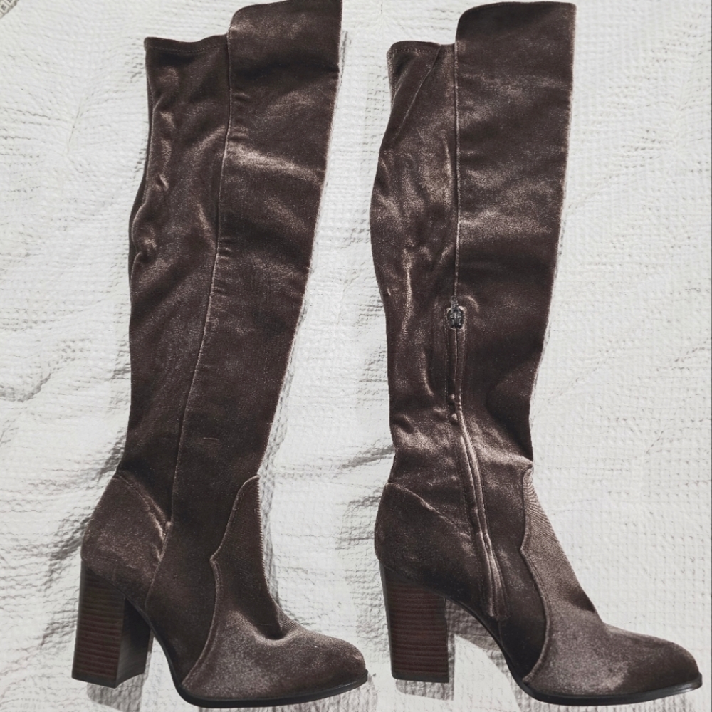 Gianni Bini Emelda velvet over the knee boots 10